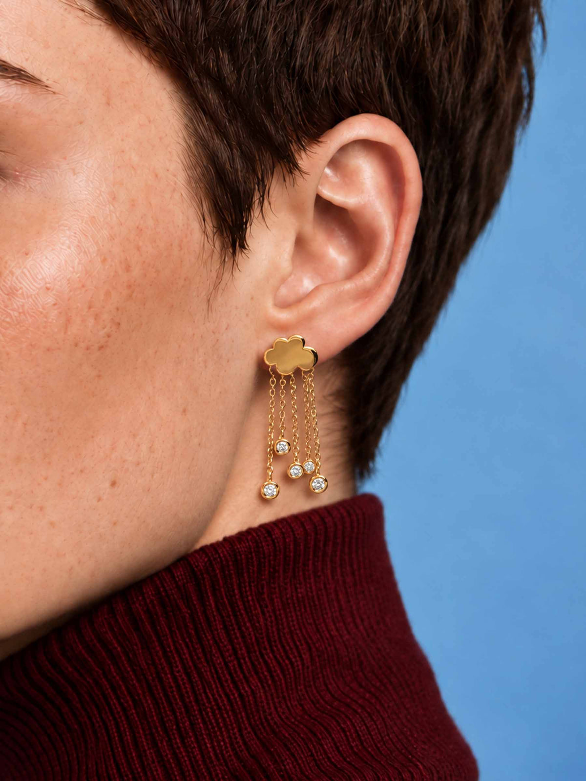 RAIN CLOUDS – Pair of Earrings in 18-Karat Gold with Diamonds
