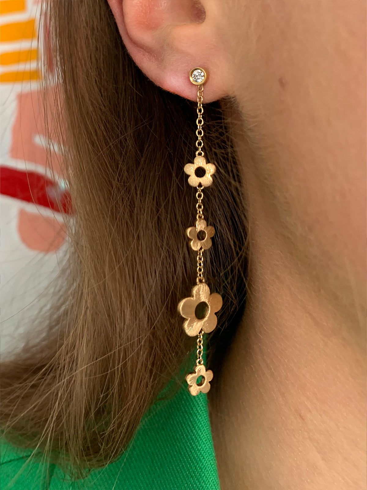 Flower Power - Ear jacket in 18 karat solid gold