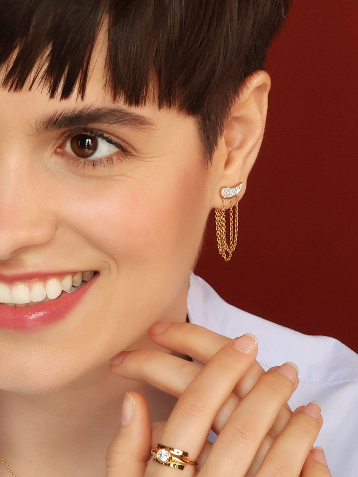 Drip Drop - Earrings in 18 karat gold with diamonds