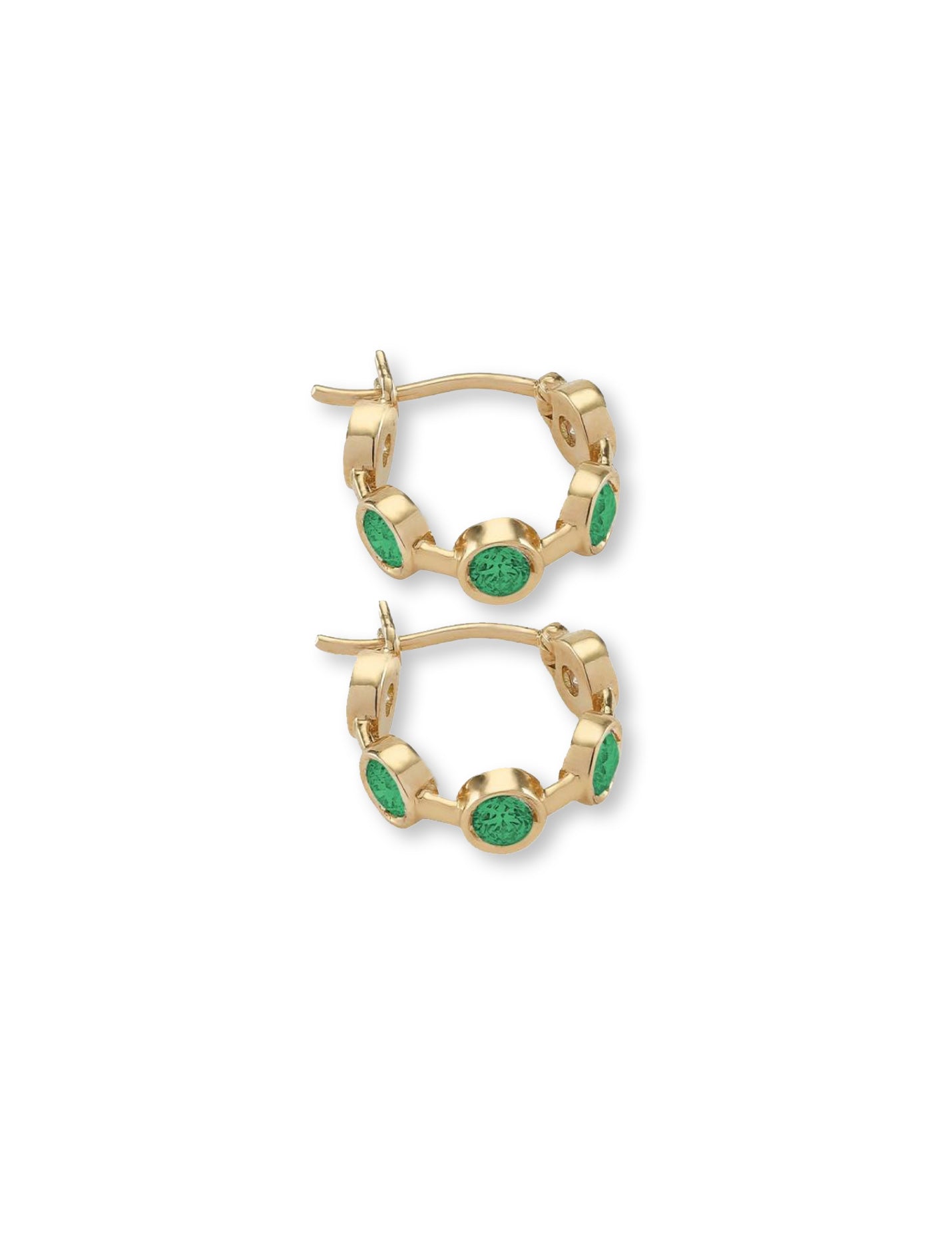 On the Rocks - Emerald Hoops 12 mm