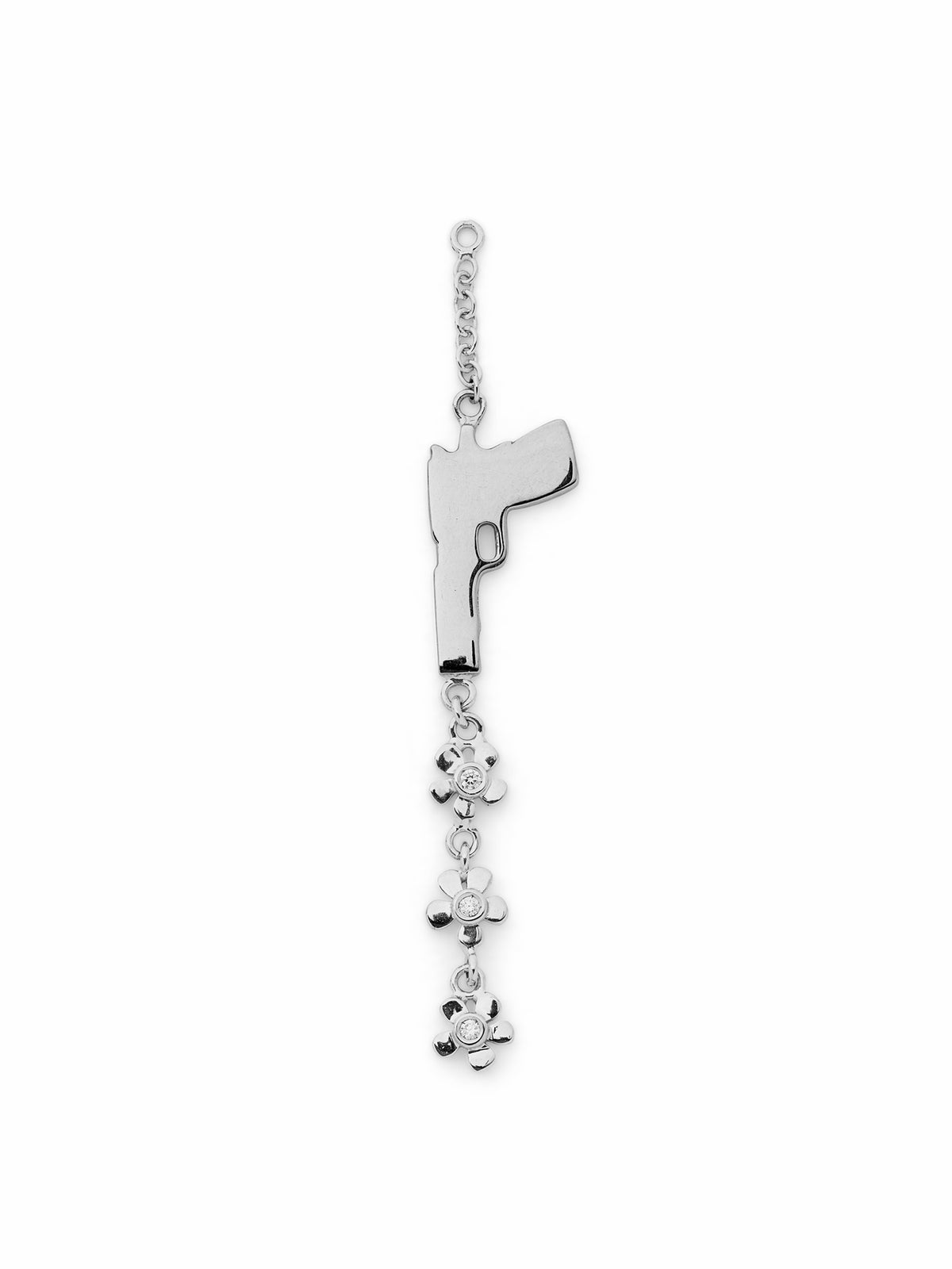 FLOWER GUN – Single Diamond Ear Jacket in 18-Karat Gold