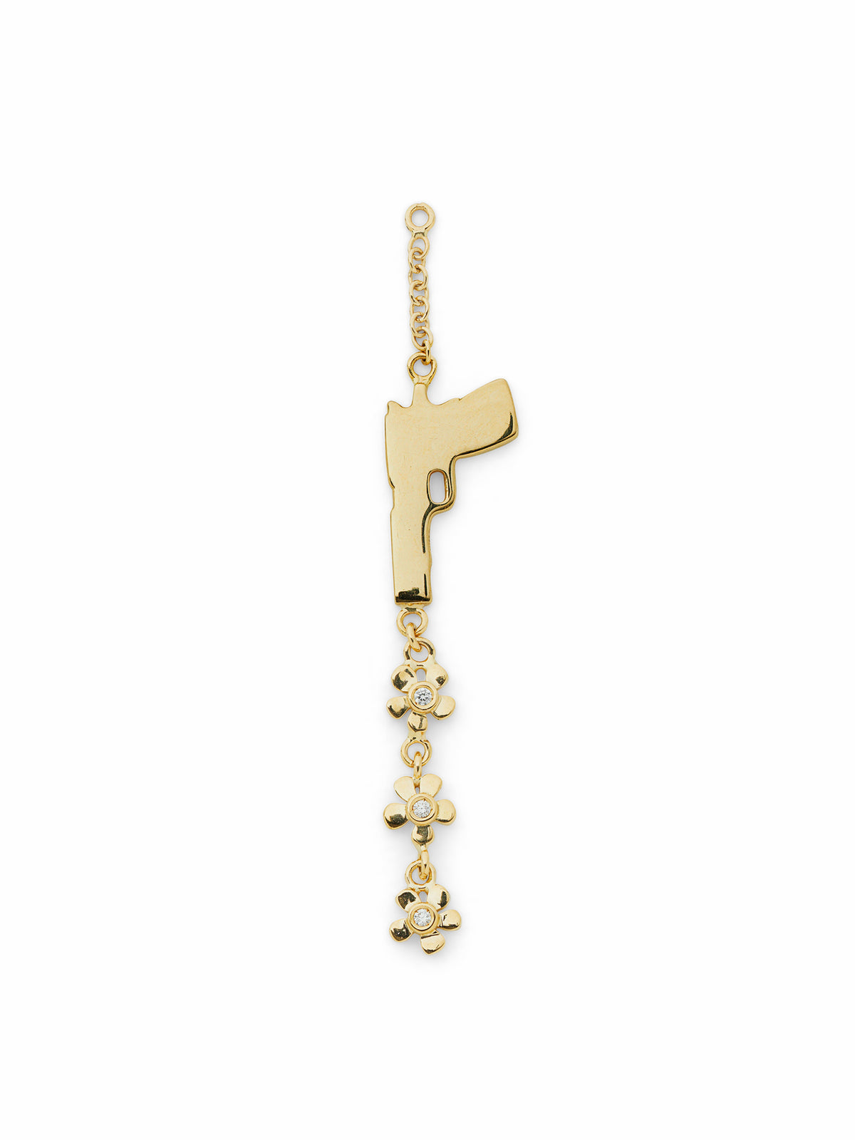 FLOWER GUN – Single Diamond Ear Jacket in 18-Karat Gold