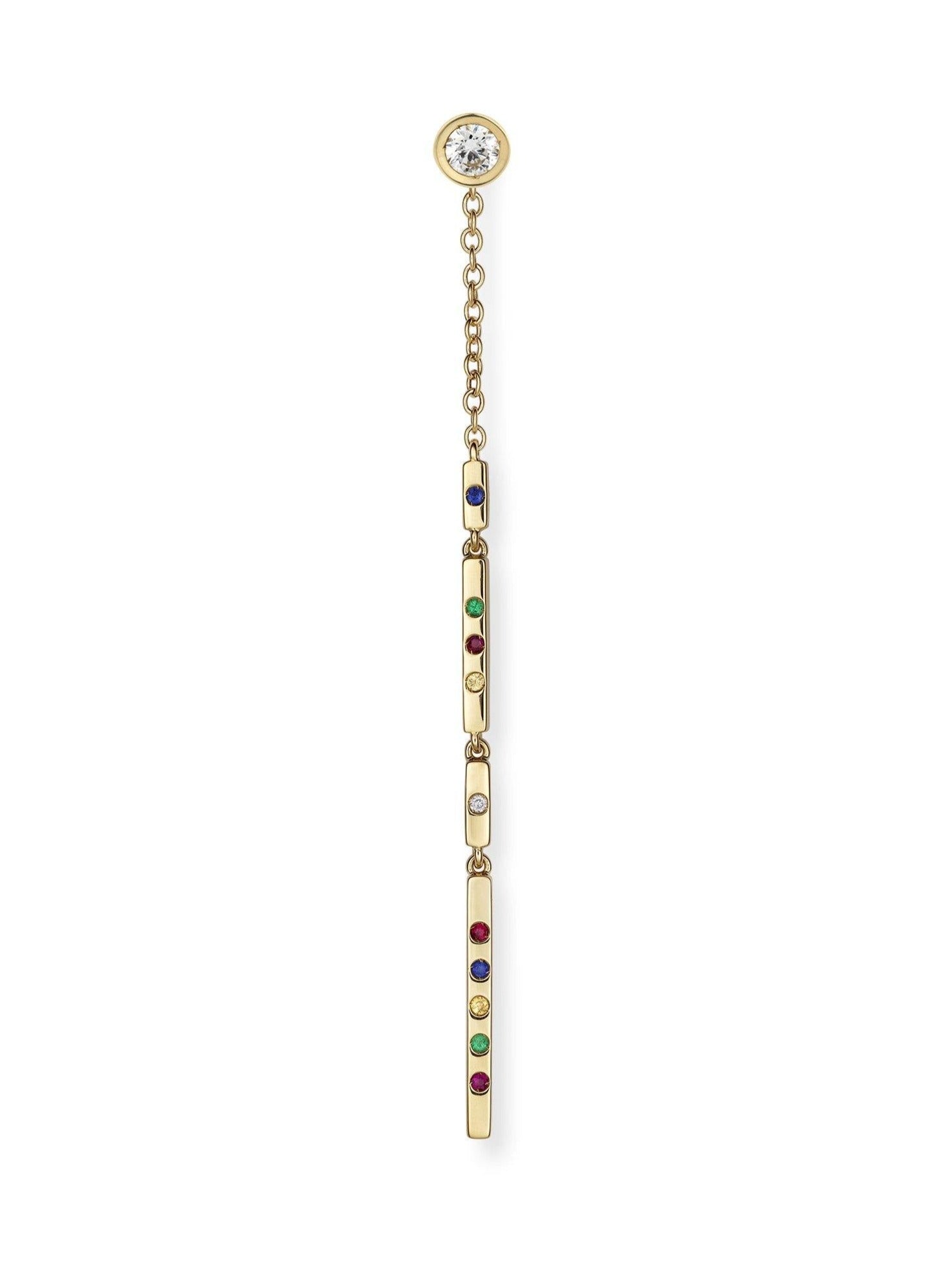 Pop - Ear jacket with diamonds & colored stones