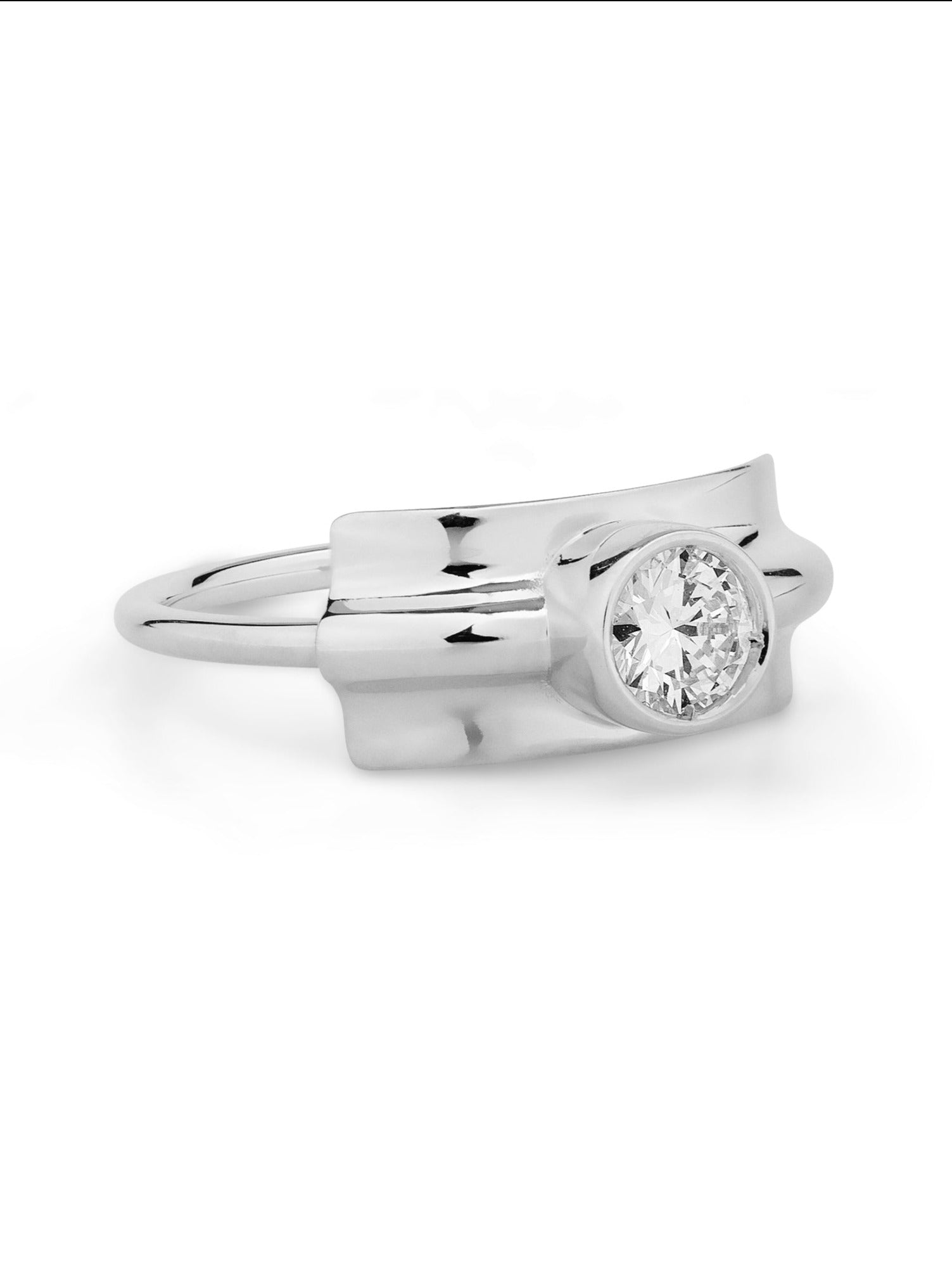 Folded - Ring with 0.46-carat white diamond