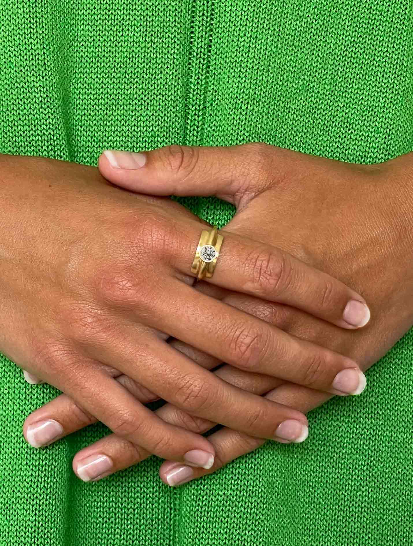 Folded - Ring with 0.46-carat white diamond