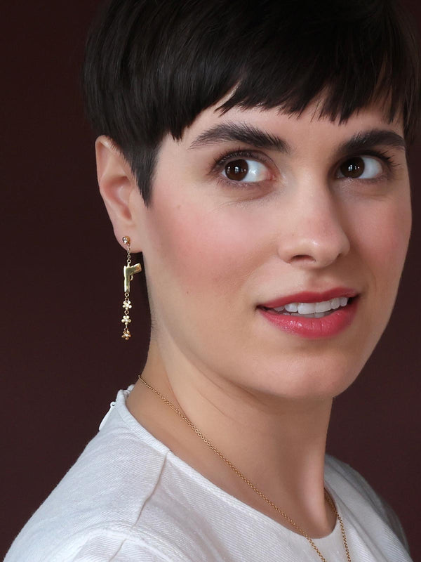 Flower Gun Ear jacket & Flash earring