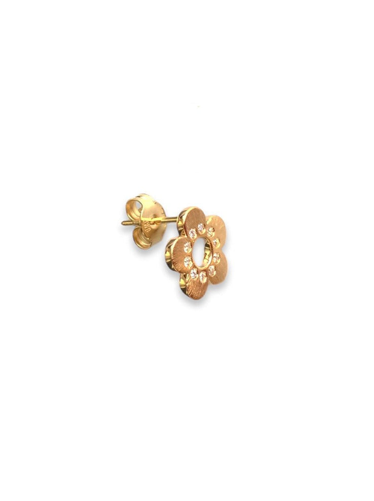 Flower Power - Ear stud with diamonds