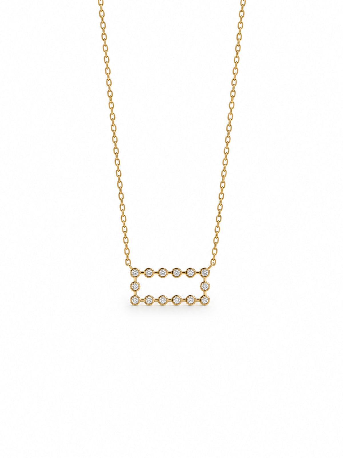 Crafted in 18-karat gold and framed with brilliant-cut diamonds, this delicate pendant is inspired by the iconic dressing-room mirrors surrounded by glowing lights. A tiny frame designed to celebrate the face within it… yours.