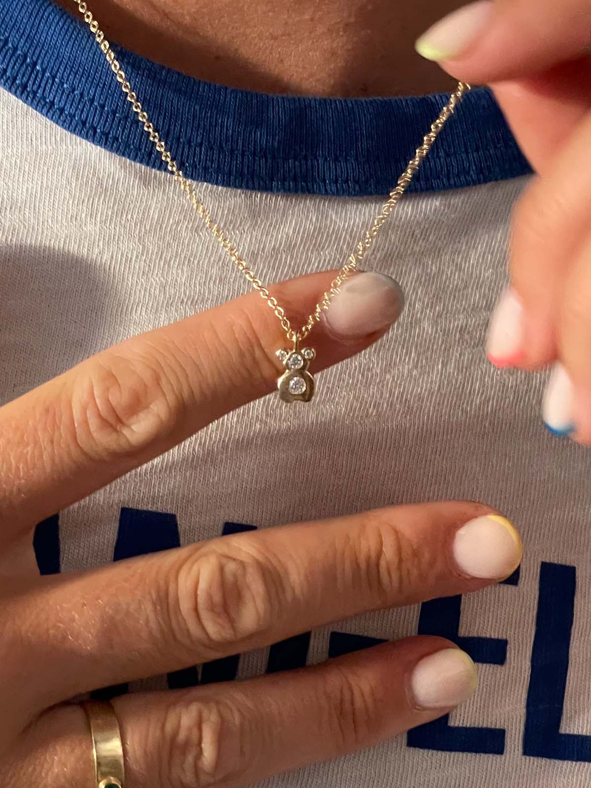 Pooh - Pendant with 4 diamonds