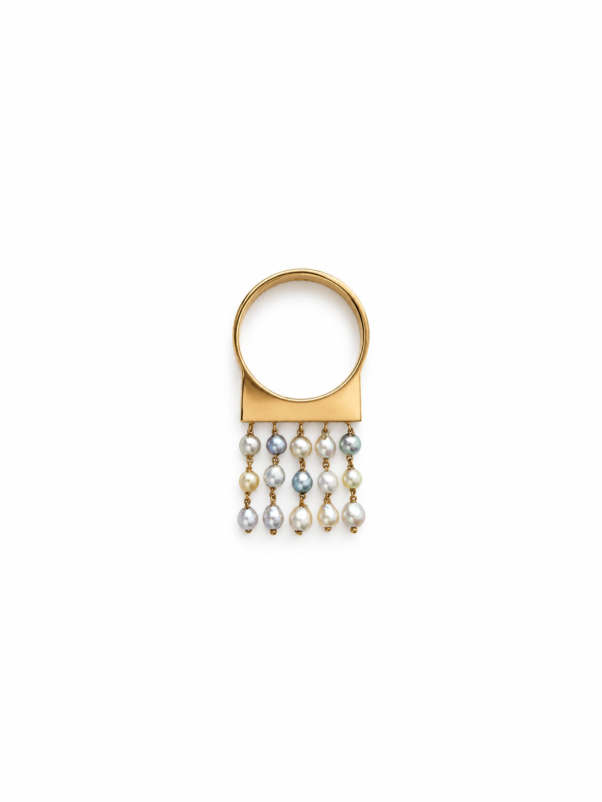 SHOWER - Ring with small dazzling Akoya pearls (limited edition)