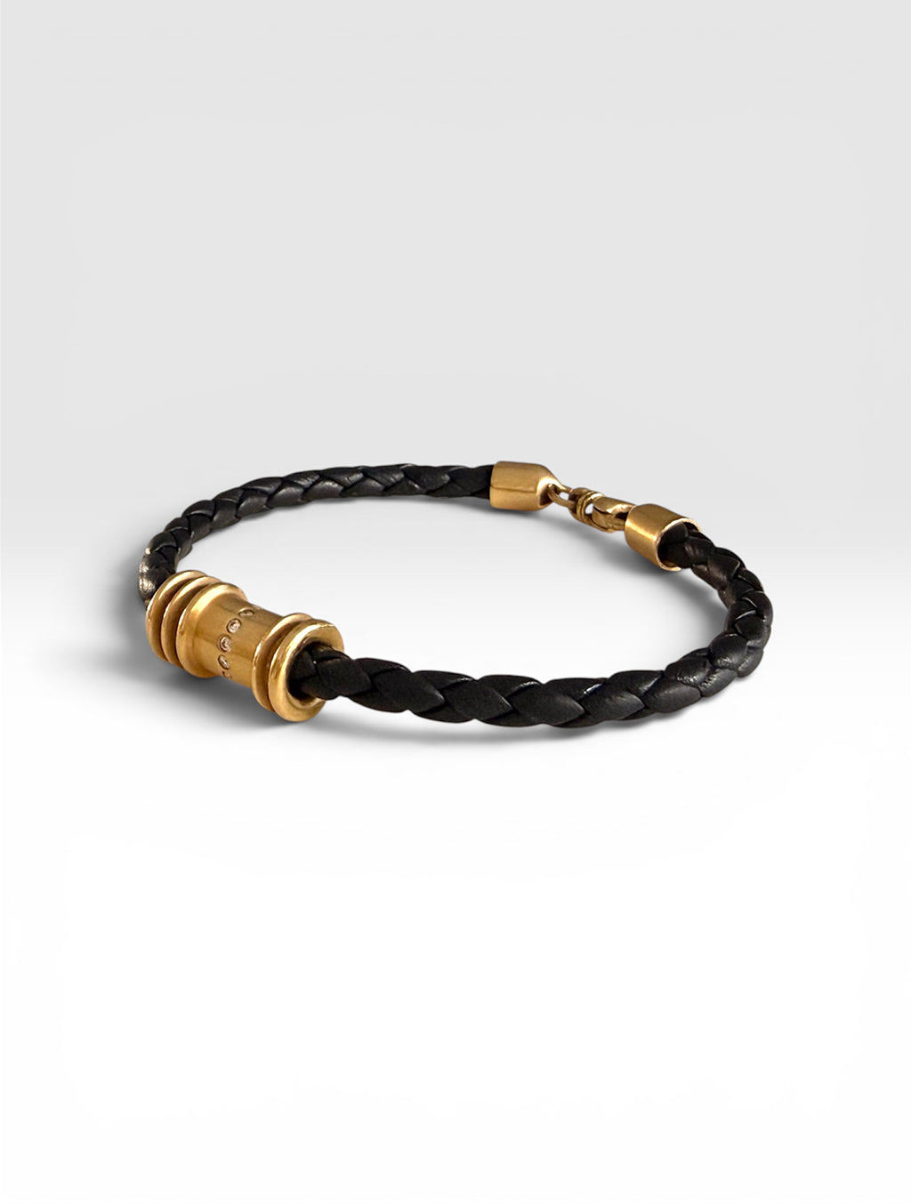Mr. Grey - Heavy solid gold and leather bracelet