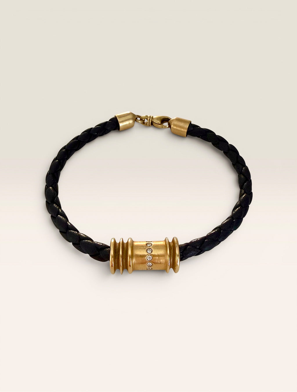 Mr. Grey - Heavy solid gold and leather bracelet
