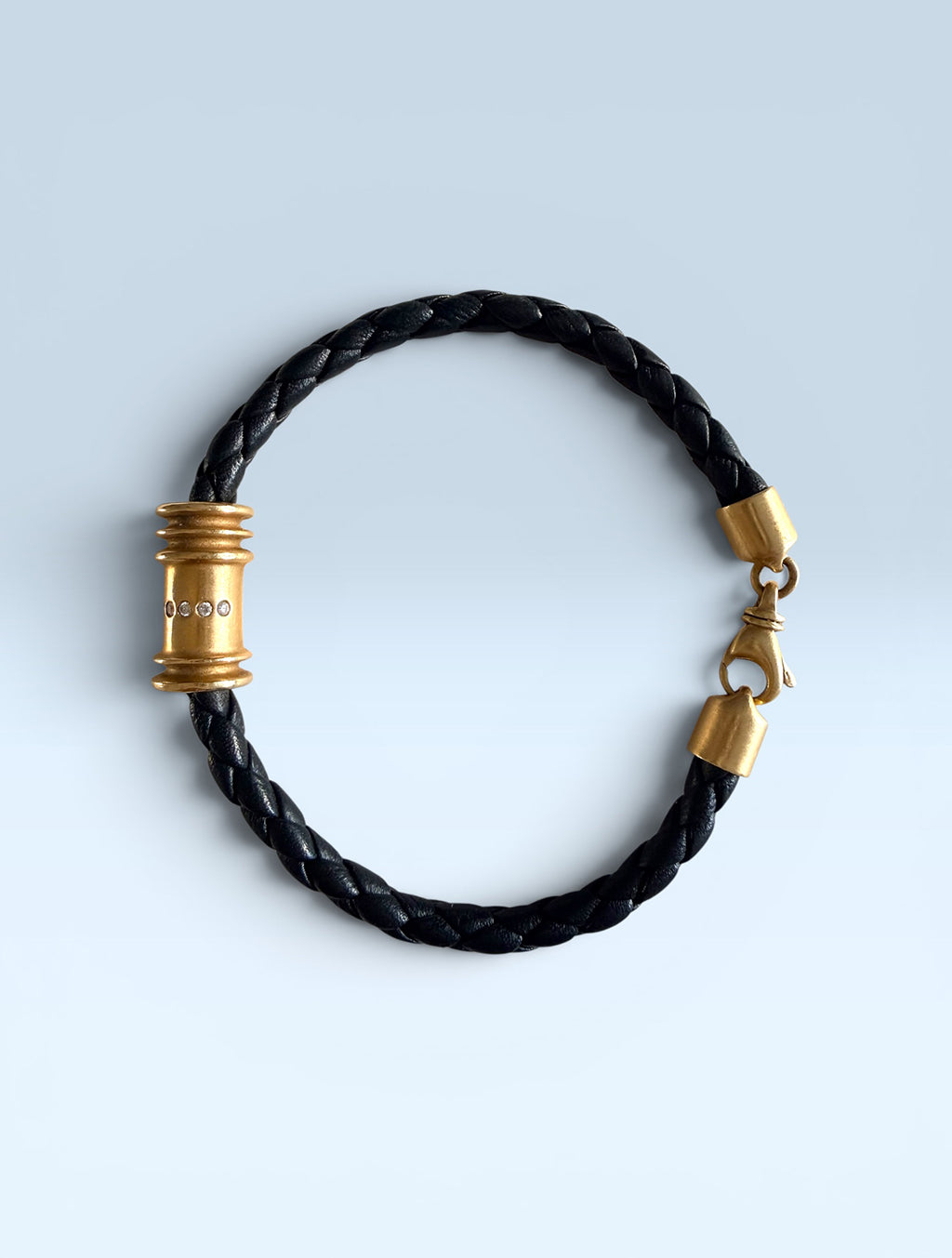 Mr. Grey - Heavy solid gold and leather bracelet