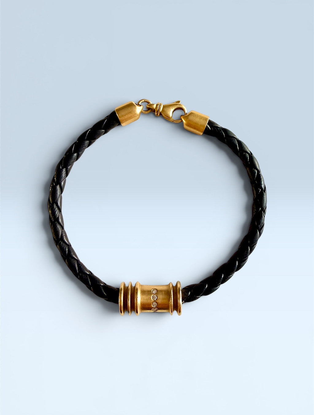 Mr. Grey - Heavy solid gold and leather bracelet