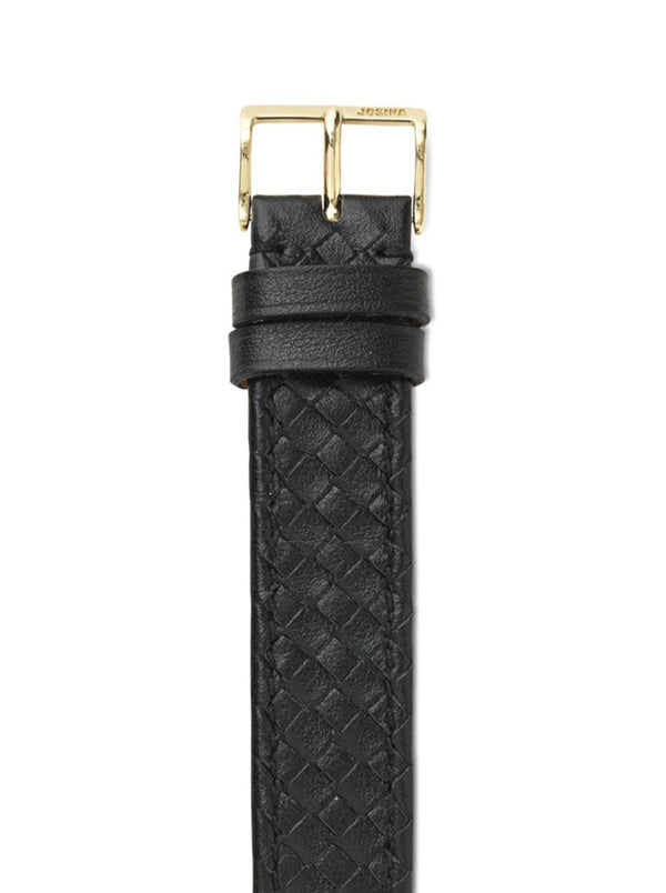 Embracelet woven black with 18k gold buckle