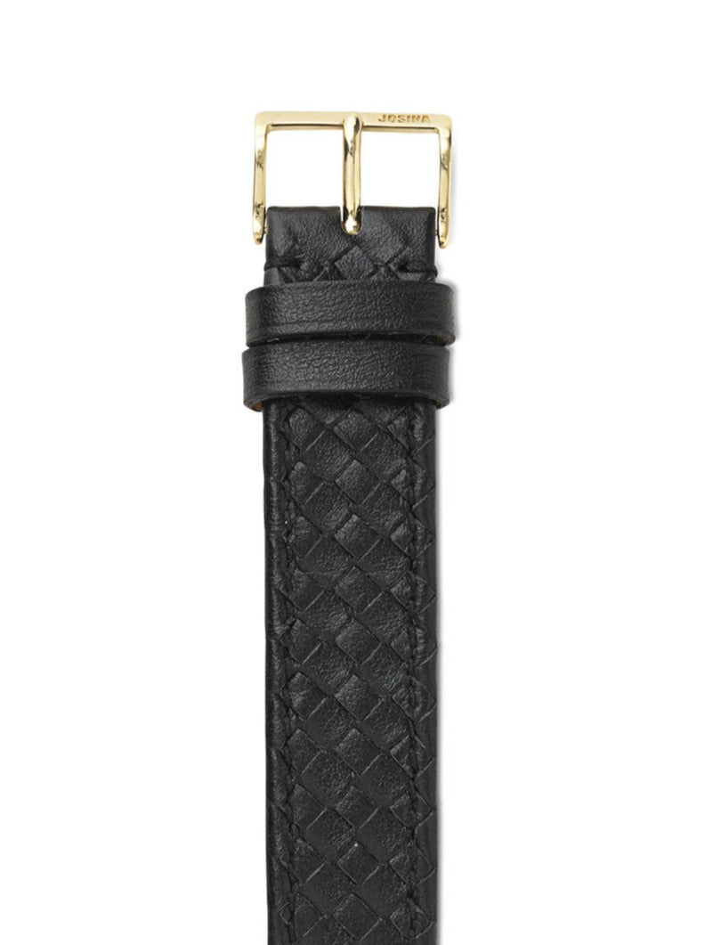 Embracelet woven black with 18k gold buckle