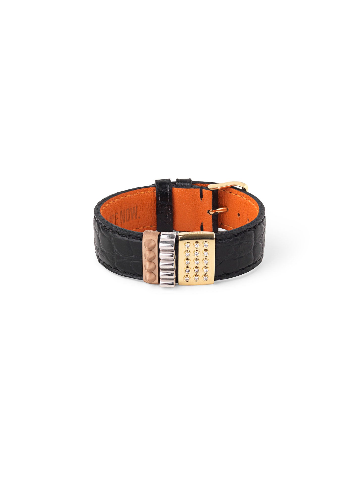 Embracelet Alligator - Bracelet in 2 colors- with 18kt solid gold buckle