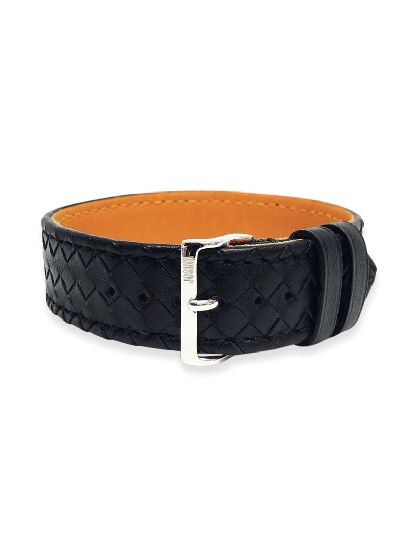 Embracelet woven black with 18k gold buckle