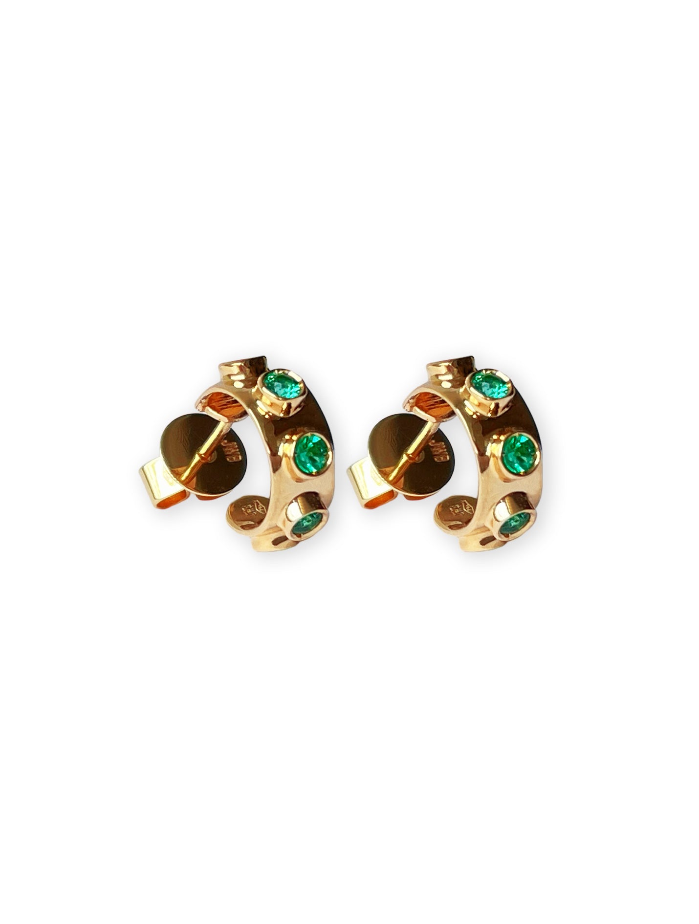 Jabbar - Hoops with vibrant green Emeralds