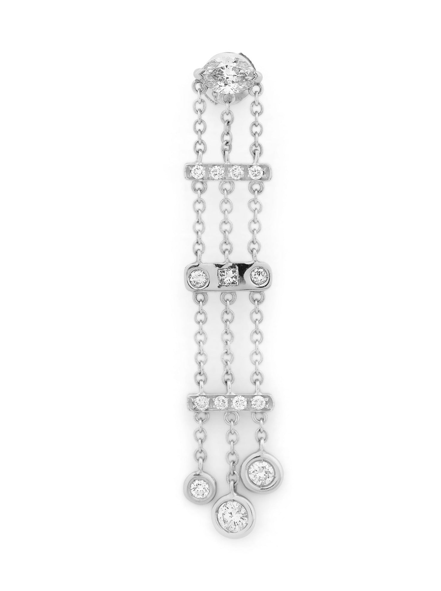 WOW - Single earring with Marquise cut diamond